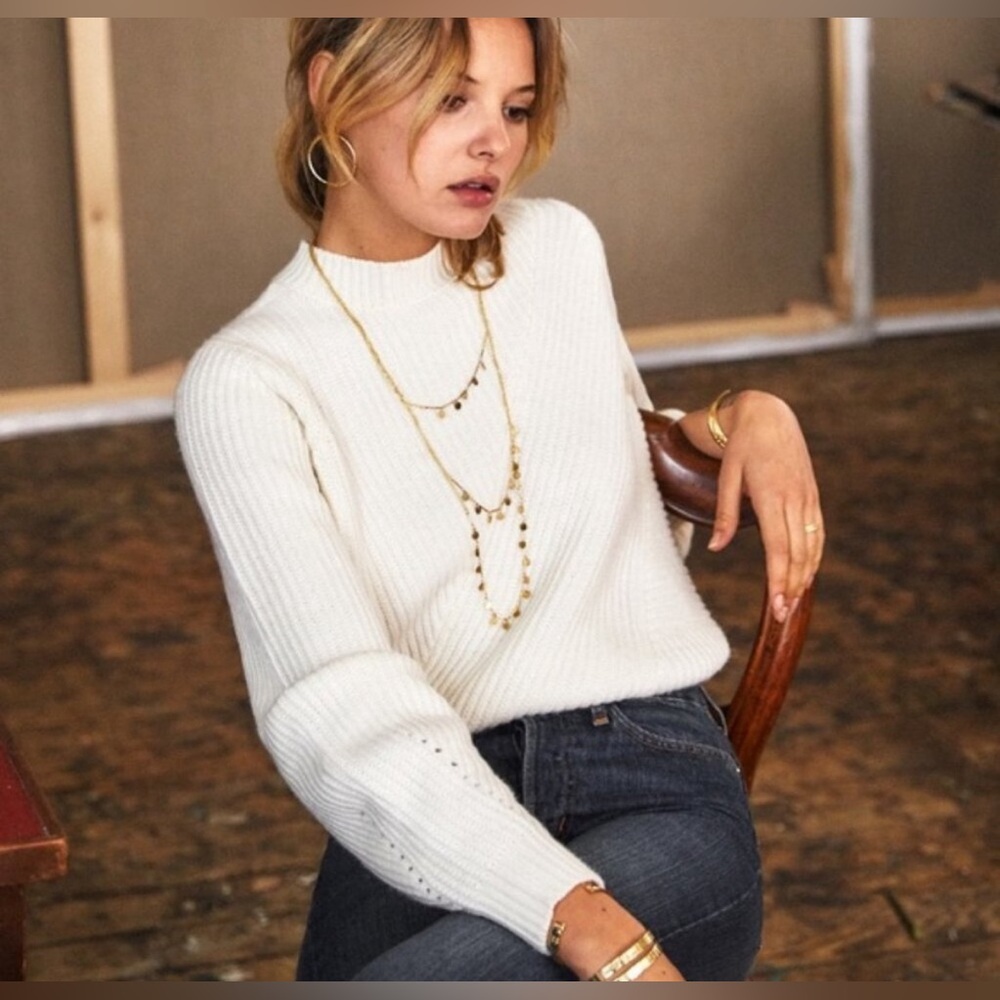 Sezane Orson Merino Wool Sweater Jumper Ecru
White Size S French Minimalist